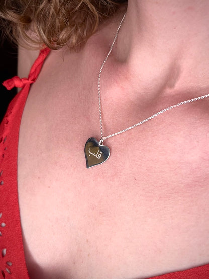 Solid 925 Sterling Silver Engravable Heart Pendant, Custom Initial Name Love Locket Necklace for Women, Personalized Jewelry Gift Her