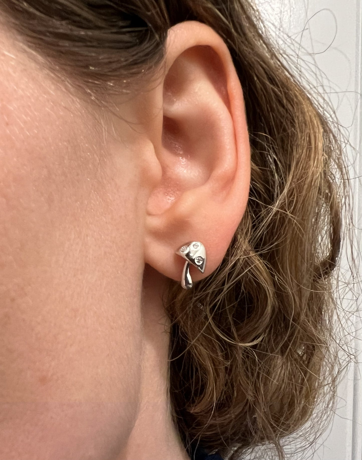Solid 925 Sterling Silver Mushroom Studs, Tiny Silver Mushroom Earrings, Cute Nature Inspired Dainty Studs, Premium Crystal Toadstool Studs