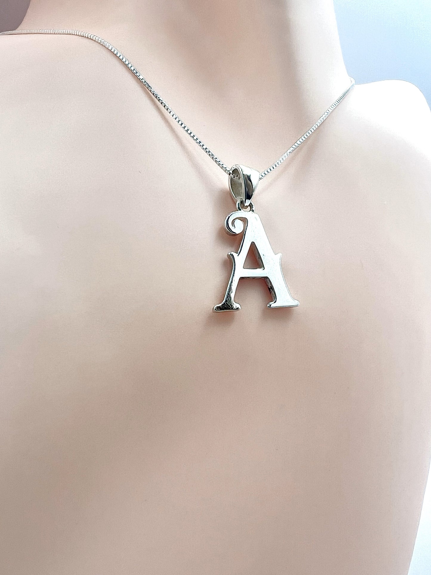 Uptown Thief Initial Necklace - Cursive Style High Polish Initials - 925 Sterling Silver - Everyday Wear - Nickel Free & Anti-Tarnish