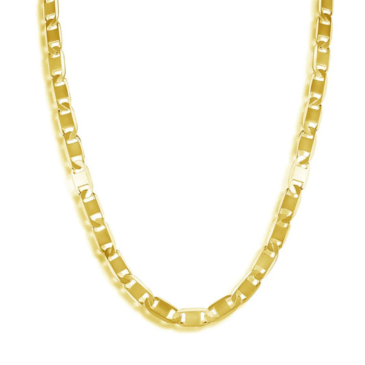 Solid 925 Sterling Silver Valentino Chain, Fancy Gold Plated Marisa Necklace for Men & Women, Layering Chain Plated for Pendants, Initials