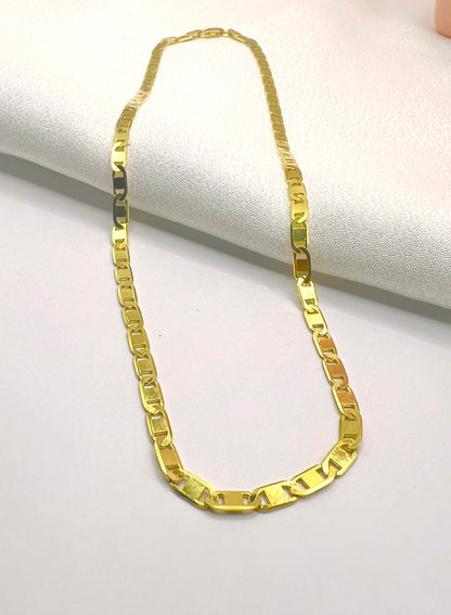 Solid 925 Sterling Silver Valentino Chain, Fancy Gold Plated Marisa Necklace for Men & Women, Layering Chain Plated for Pendants, Initials