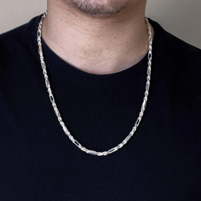 Sterling Silver Diamond-Cut Milano Rope Chain, Solid Silver Necklaces for Men or Women, Solid Unisex Silver Chains for Everyday Casual Wear