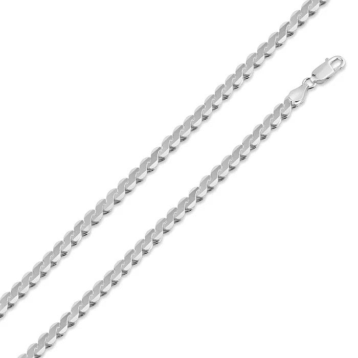Solid 925 Sterling Silver Rope Chain, Smooth High Polish Braided Twisted Necklace for Men & Women, Premium Solid Silver Spiraled Braid Chain