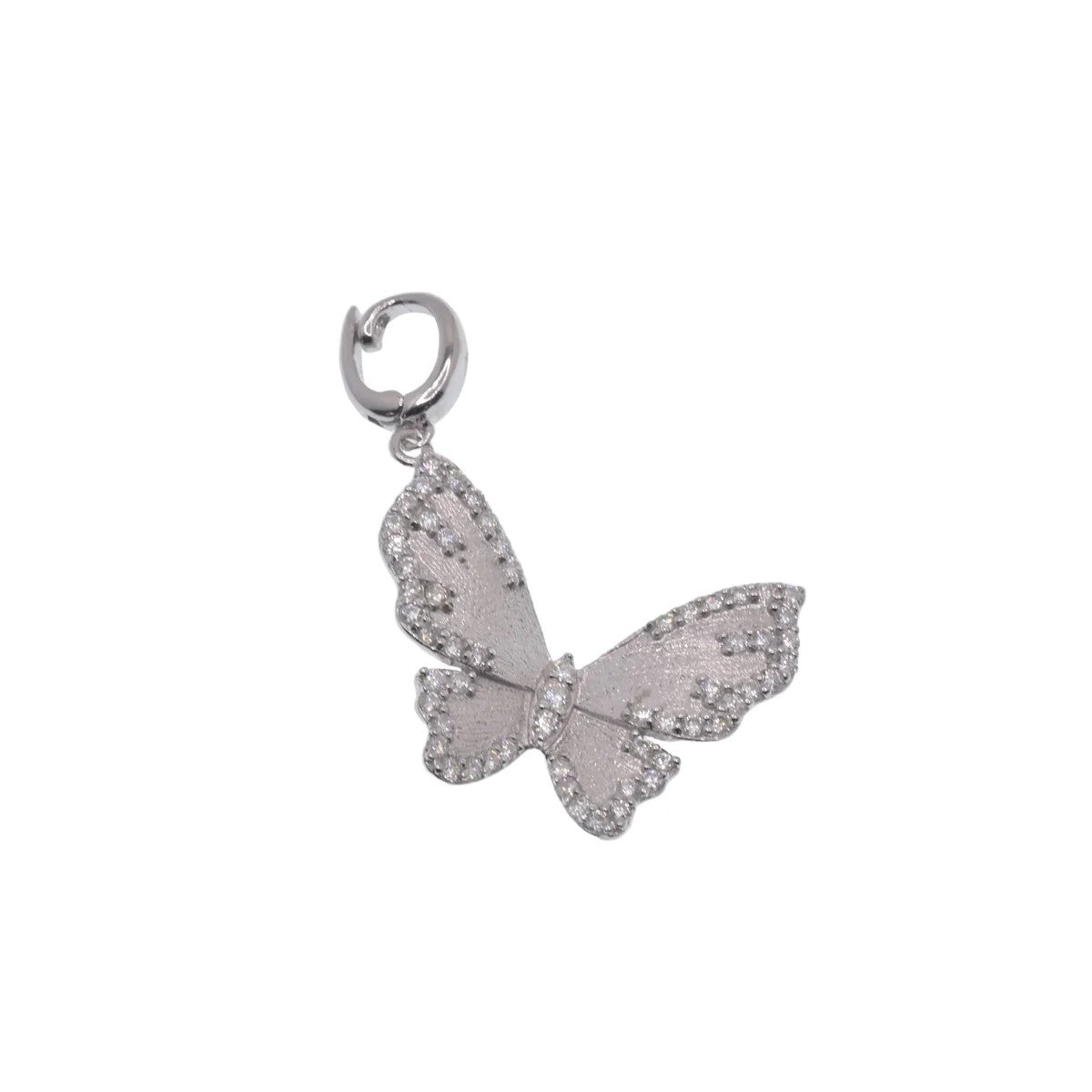 Moissanite Butterfly Necklace and Bracelet Set, 925 Sterling Silver Brushed Wing Enhancer Pendant, Custom Set Luxury Gift for Her