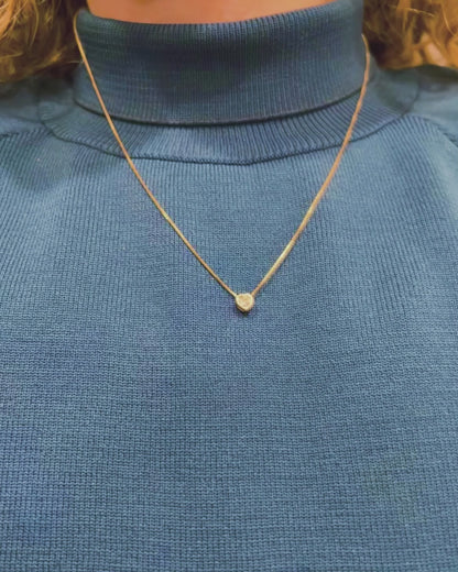 Sparkly CZ Solitaire Heart Pendant Necklace, Minimalist Silver Solitaire Choker for Women, Personalized Birthday Gift for Her