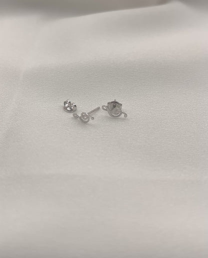 Solid 925 Sterling Silver Treble Clef Stud Earrings, Dainty G Clef Music Note Post Earrings for Women Men, Minimalist Tiny Musician Studs