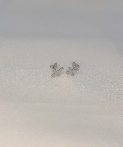 Solid 925 Sterling Silver Cross Stud Earrings, Dainty Religious Crucifix Post Earrings for Men & Women, Tiny Silver Faith Cross Studs