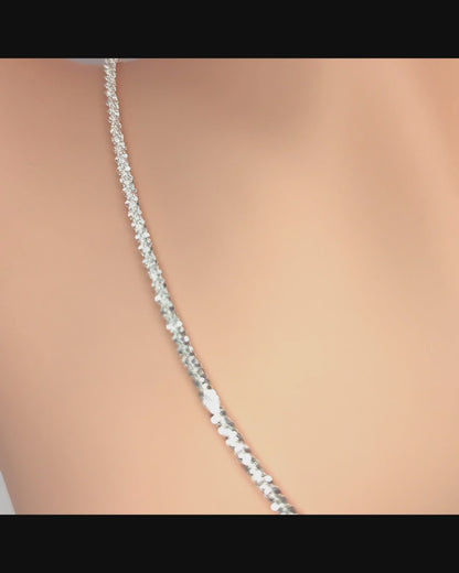 Solid 925 Sterling Silver Fluff Chain, High Polish Textured Statement Necklace for Men & Women, Dainty Puffed Link Pendant Chain