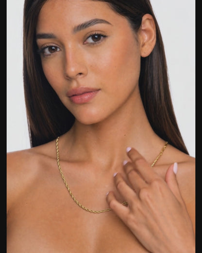 Solid 925 Sterling Silver Diamond Cut Rope Chain, 14K Gold Plated Twisted Link Necklace for Men & Women, Premium Pendant Chain 2mm to 4.4mm