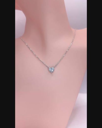 Solid 14K Gold Heart Birthstone Necklace, 925 Sterling Silver 6mm Grain Fancy Beaded Charm Pendant, Personalized Birthday Gift for Her